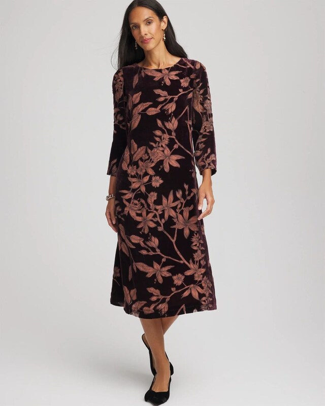 Burnout Velvet Midi Dress - image 1